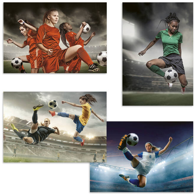 Beloningskaarten 4617 Voetbalmeiden 4 motieven, 96 kaarten