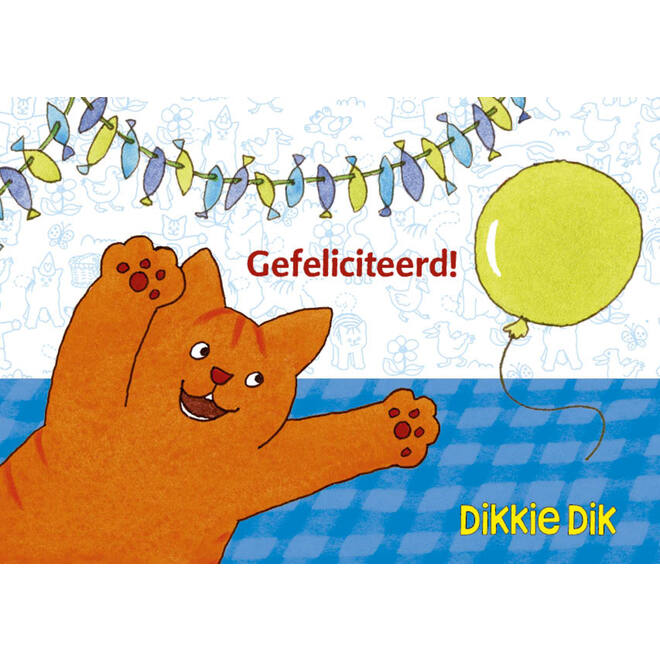 Miniposters Dikkie Dik gefeliciteerd 1112 4 motieven, 20 stuks