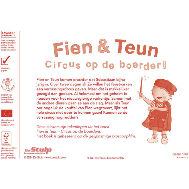 Beloningsstickers Fien en Teun circus 133 30 motieven, 600 stickers