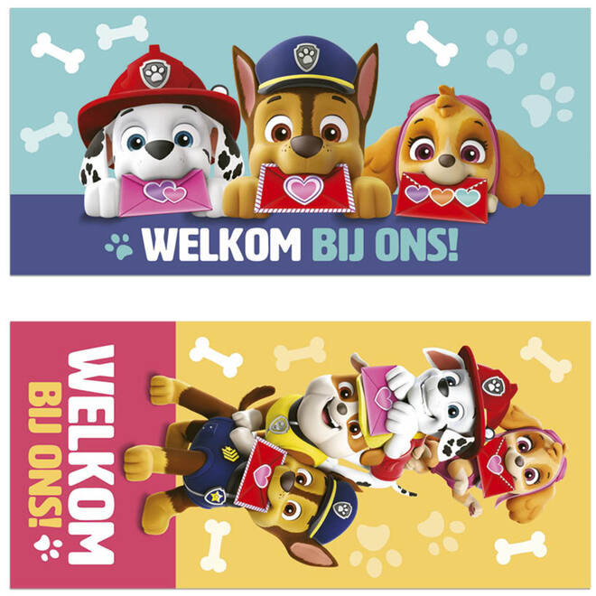Oproepkaart Paw Patrol puppy love 5296 2 motieven, 25 stuks
