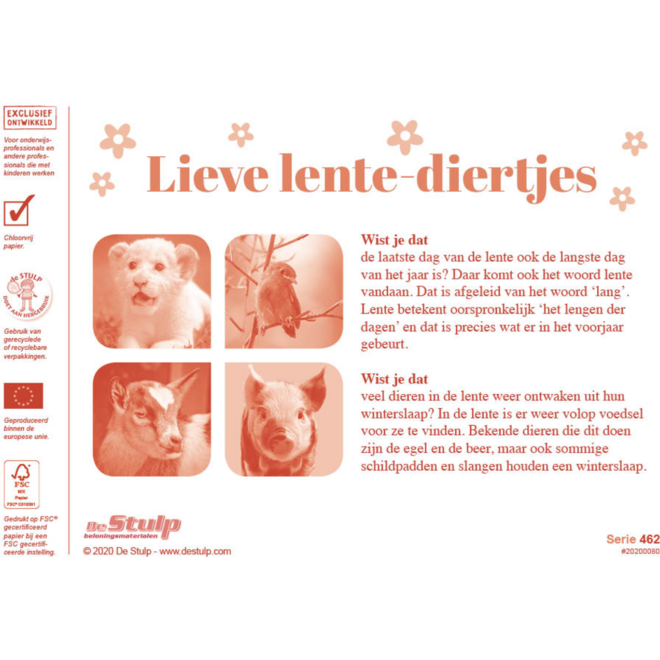 Beloningsstickers 462 Lieve Lentediertjes, 35 motieven, 700 stuks