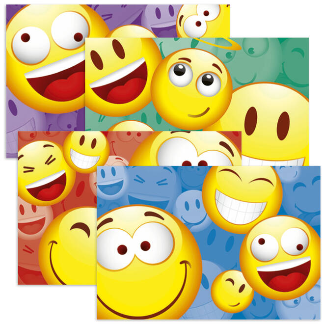 Miniposters 1074 Smileys, 4 motieven, 20 stuks
