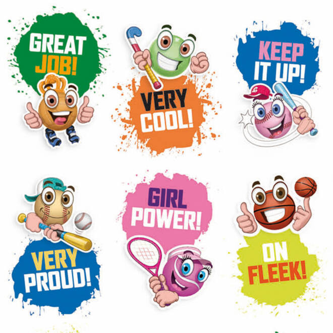 Beloningsstickers 150 Crazy balls 36 motieven, 720 stuks