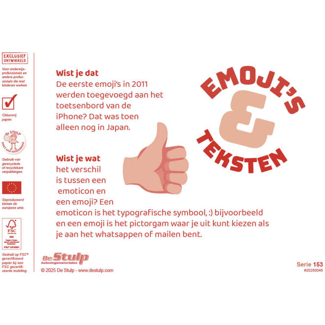 Beloningsstickers 153 Emoji aanmoedigingsteksten 36 motieven, 720 stuks