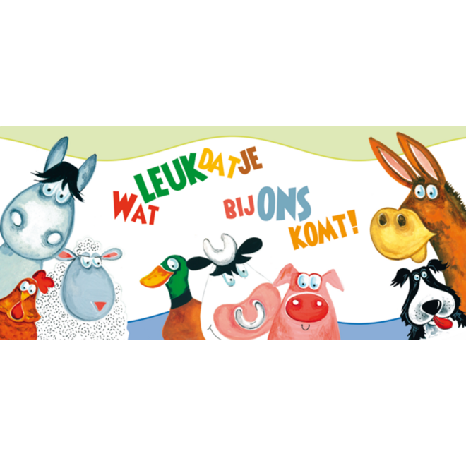 Oproepkaarten vrolijke dieren 5201 2 motieven, 25 stuks
