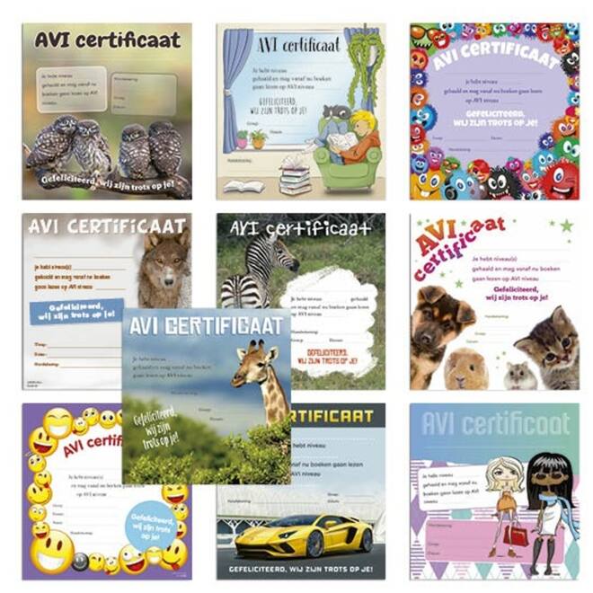 AVI certificaten Klassepakket 2490 10 motieven, 50 stuks