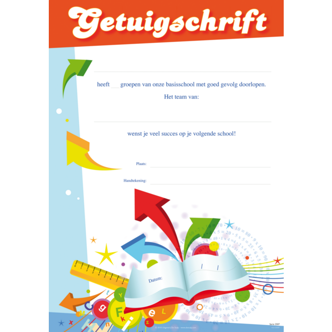 Getuigschrift Schoolspullen 1 motief, 10 stuks