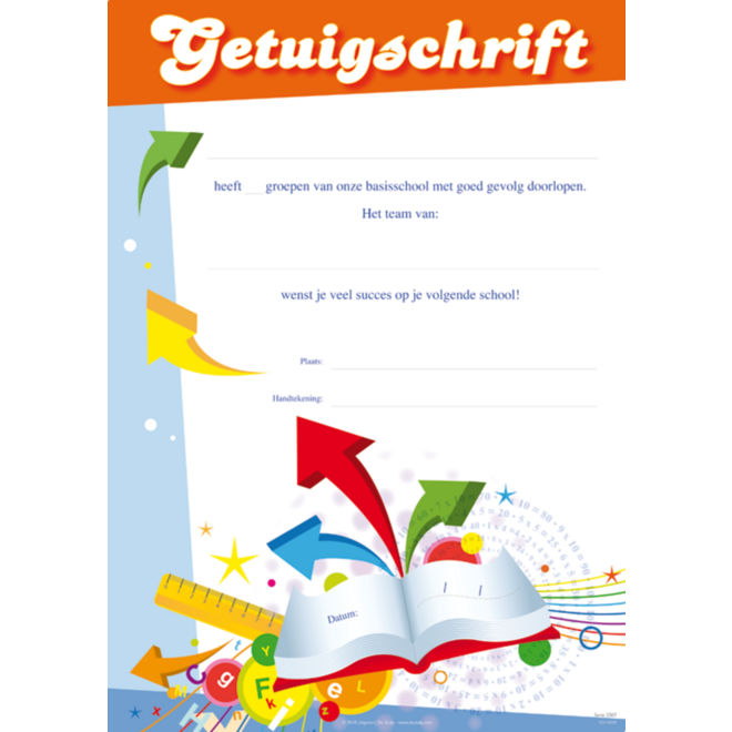 Getuigschrift Schoolspullen 1 motief, 10 stuks