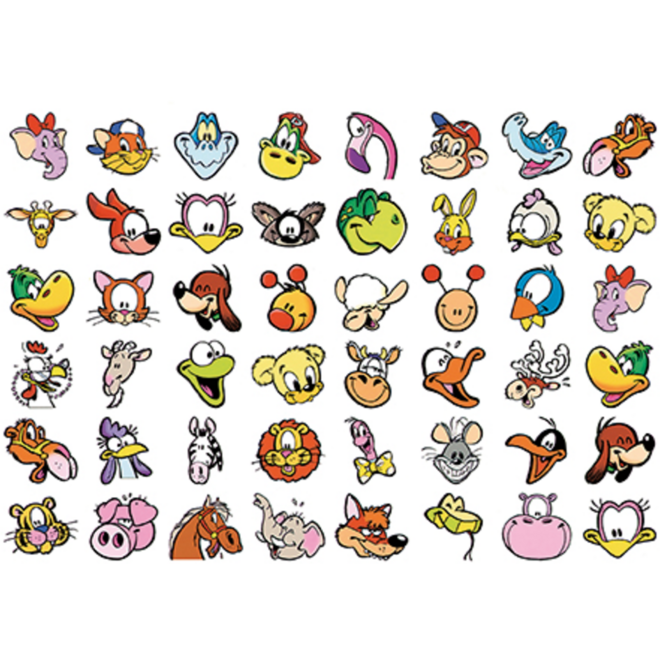 Krasstickers Vrolijke dierenkop 551 48 motieven, 720 stuks