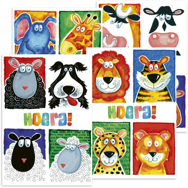 Miniposters Fantasie dieren 1027 4 motieven, 20 stuks