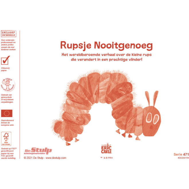 Beloningsstickers 471 Rupsje Nooitgenoeg, 36 motieven, 720 stuks