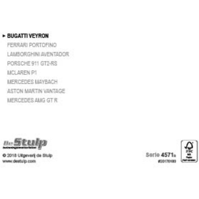 Beloningskaarten 4571 sportwagens,  8 motieven, 96 stuks