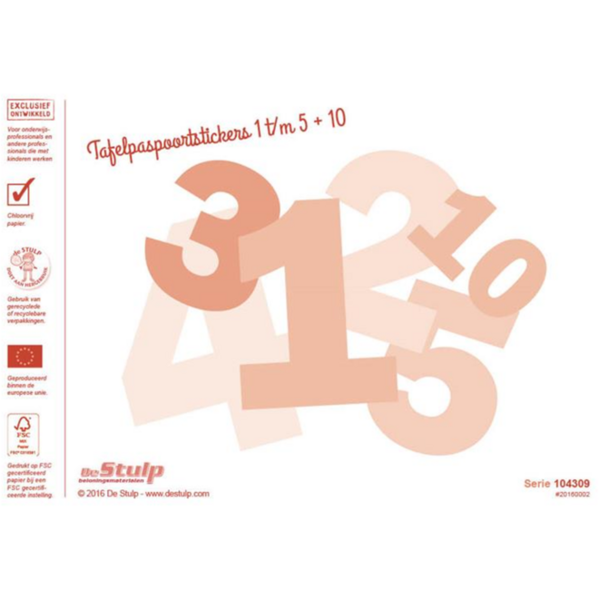 Beloningsstickers tafel 1-5 + 10, 240 stickers