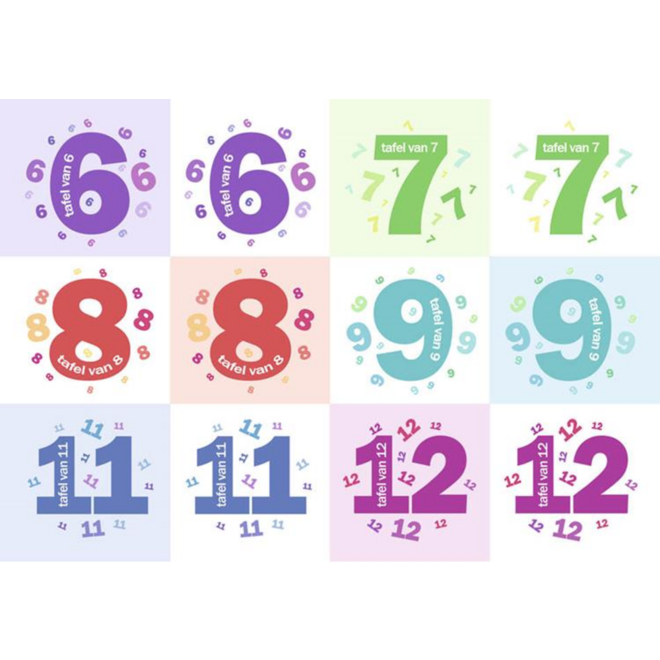 Beloningsstickers tafel 6-9 + 11-12