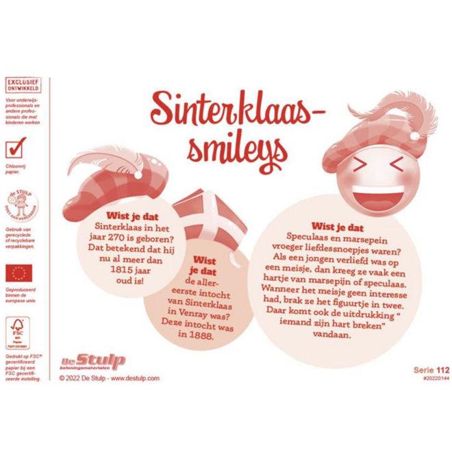 Beloningsstickers 112 Sinterklaas smileys 48 motieven, 960 stickers