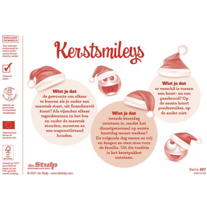 Beloningsstickers 497 Kerst smileys 48 motieven, 960 stickers