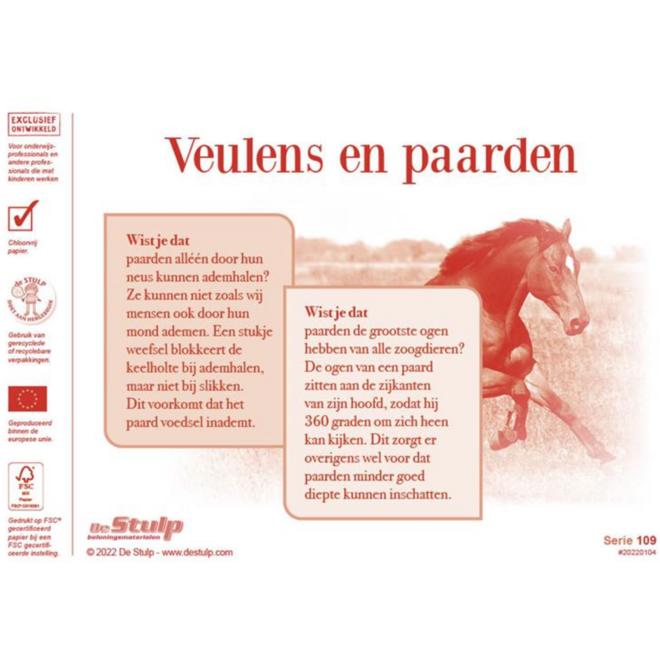 Beloningsstickers 109 Veulens en paarden 40 motieven, 800 stickers