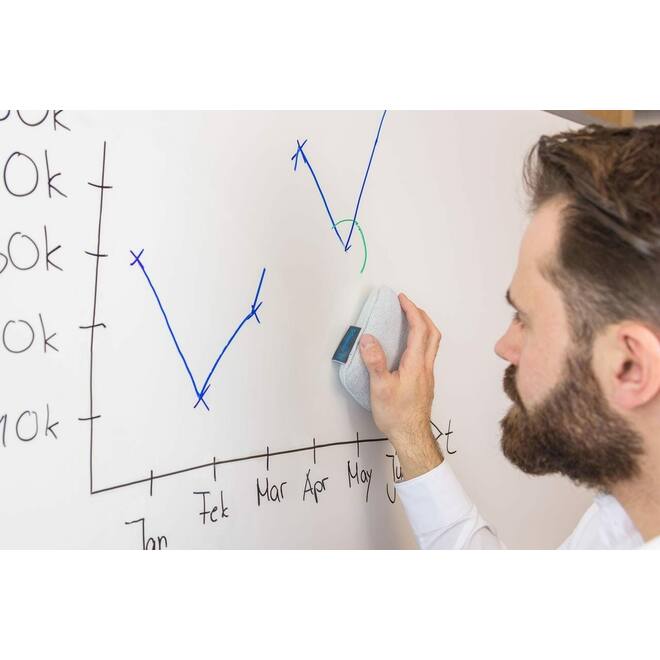 Whiteboardwisser spons microvezel licht grijs