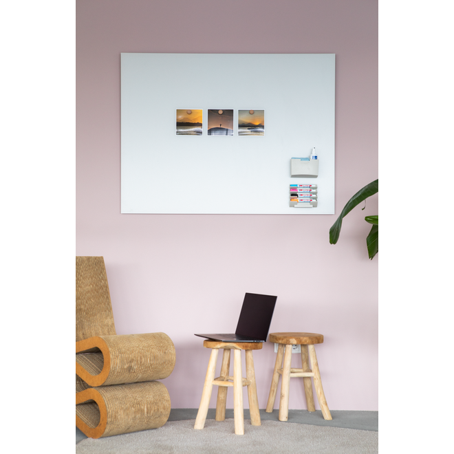 Glasbord Legamaster mat 100 x 200 cm Warm Grey (rechte hoek)
