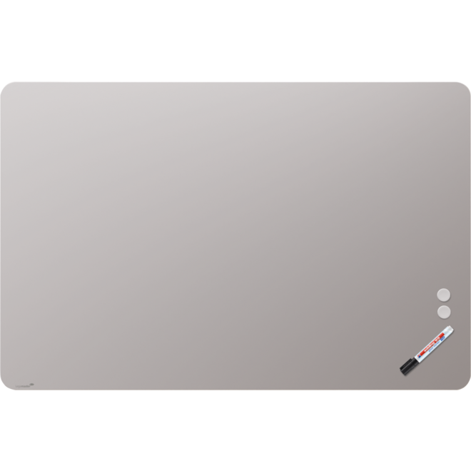 Glasbord Legamaster mat 100 x 150 cm Warm Grey (ronde hoek)