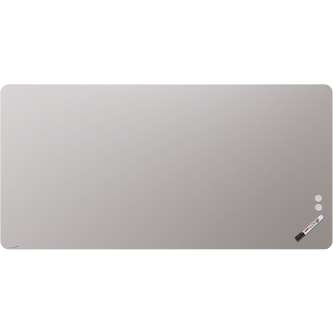 Glasbord Legamaster mat 100 x 200 cm Warm Grey (ronde hoek)
