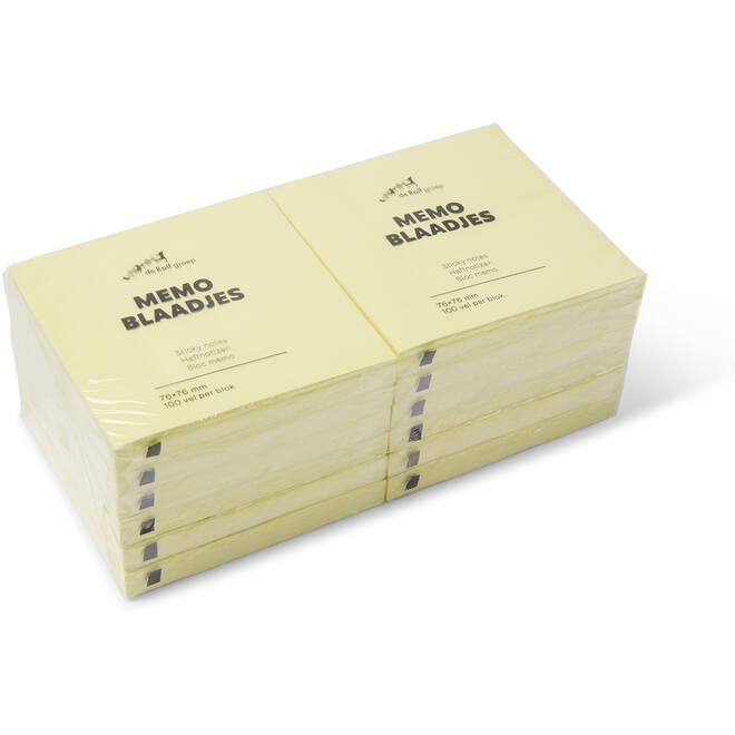 Memo notitieblaadjes 76 x 76 mm 100 vel, 12 stuks