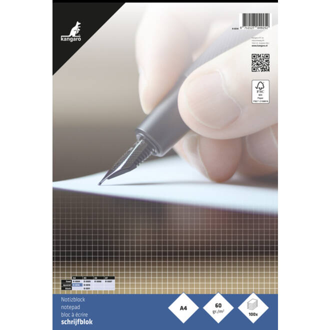 Schrijfblok A4 ruit 5 mm 100 vel