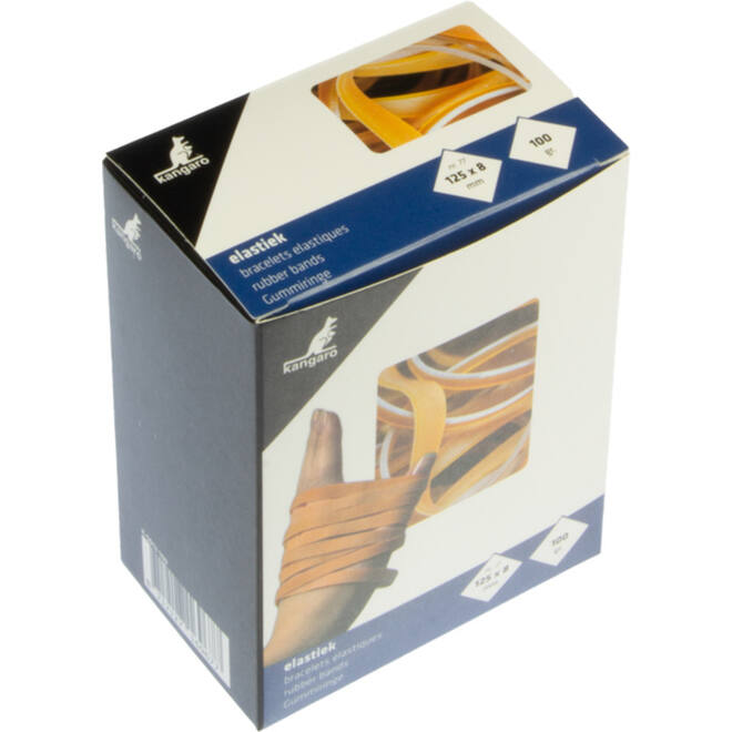 Elastiekjes couponbanden 125 x 8 mm, 100 gr.