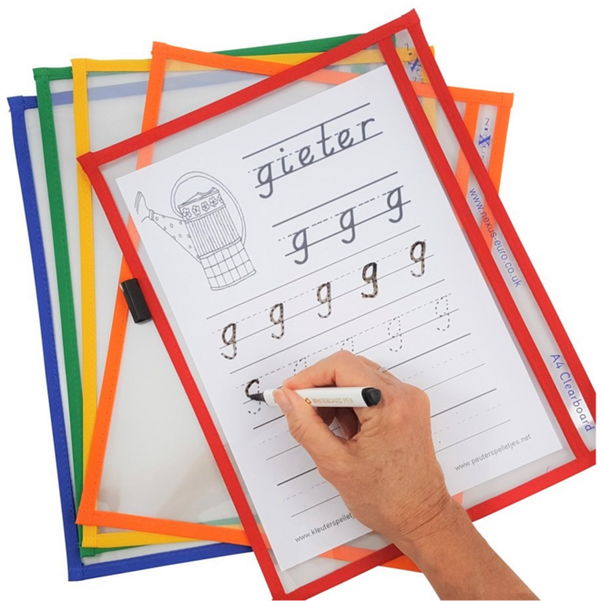 Insteekhoes/wisbord assorti A4, 10 stuks