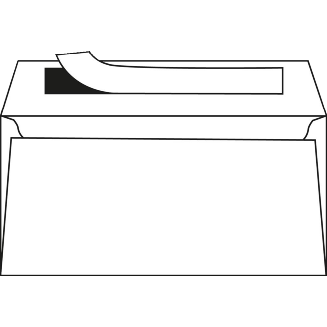 Enveloppen 114 x 229 mm, 80g/m² striplock, 500 stuks