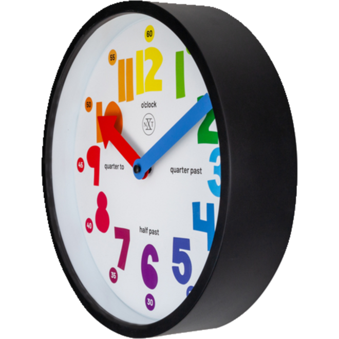 Wandklok nXt fun 30 cm kunststof zwart