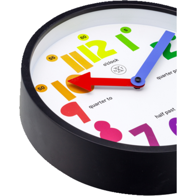 Wandklok nXt fun 30 cm kunststof zwart