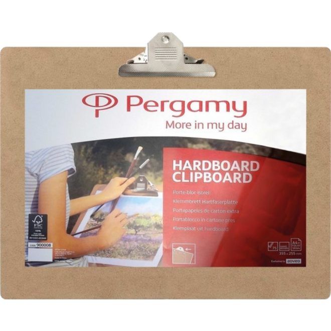 Klemplaat A3 bruin, hardboard
