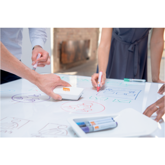 Whiteboard Nobo Move&Meet basis set afneembaar en draagbaar whiteboard grijs