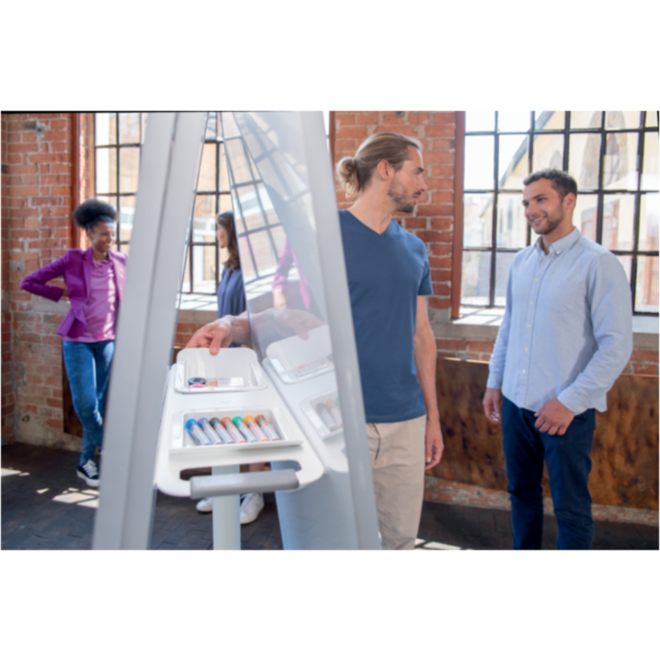 Whiteboard Nobo Move&Meet basis set afneembaar en draagbaar whiteboard grijs