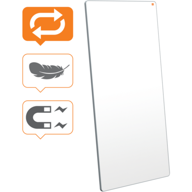 Whiteboard Nobo Move&Meet afneembaar en draagbaar 180x90cm grijs frame