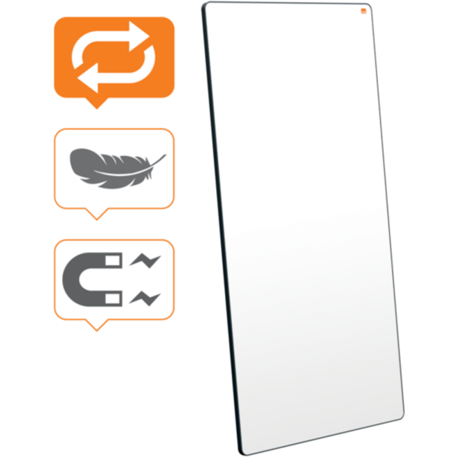 Whiteboard Nobo Move&Meet afneembaar en draagbaar 180x90cm zwart frame