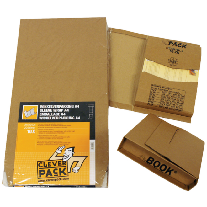 Wikkelverpakking CleverPack | ringb + zelfkl strip | bruin | 25 stuk