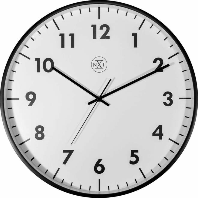 Wandklok 40 cm kunststof zwart