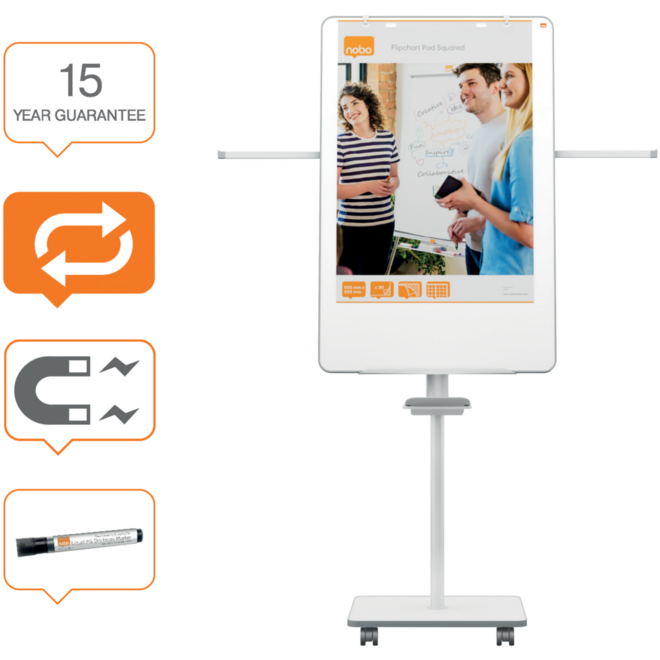 Flipover/whiteboard mobiel Nobo Move & Meet 70 x 100 cm