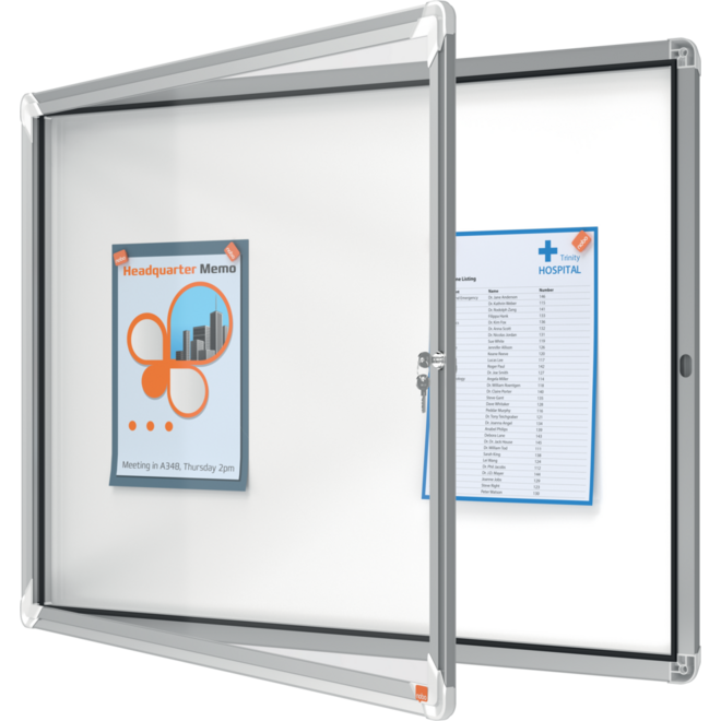 Binnenvitrine Nobo draaideur met slot 8 x A4
