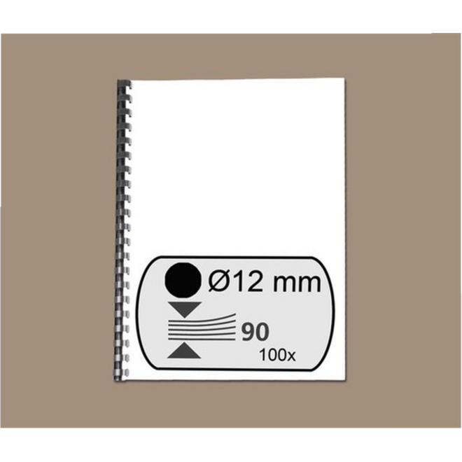 Bindrug zwart 12 mm, 100 stuks