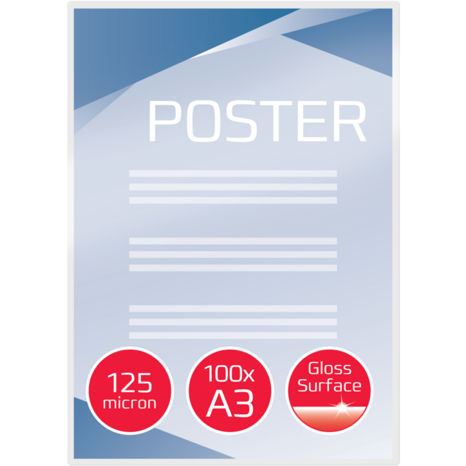 Plastificeer/lamineerhoes A3-125 micron 100 stuks