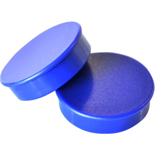 Magneet blauw 20 mm rond, 10 stuks
