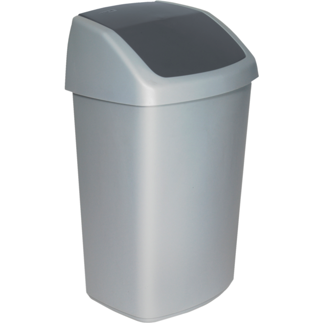 Afvalbak Swing 50L zilver/antraciet