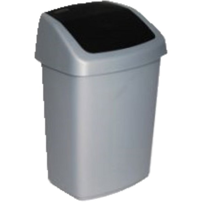 Afvalbak Swing 10L zilver/antraciet