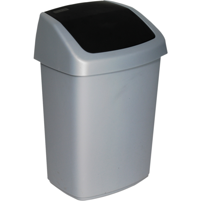 Afvalbak Swing 25L zilver/antraciet