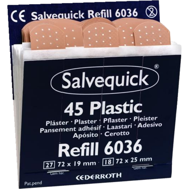 Pleisterautomaat navulling waterproof 6 x 45 stuks