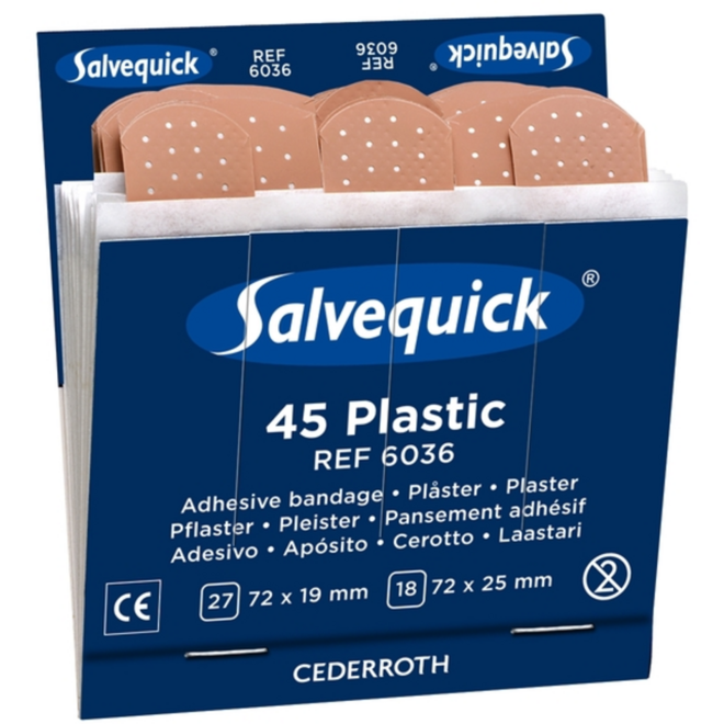 Pleisterautomaat navulling waterproof 6 x 45 stuks