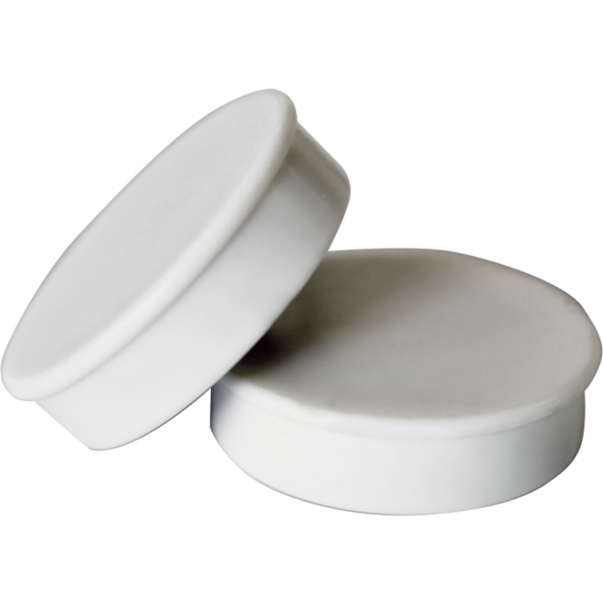 Magneet wit 30 mm rond, 10 stuks